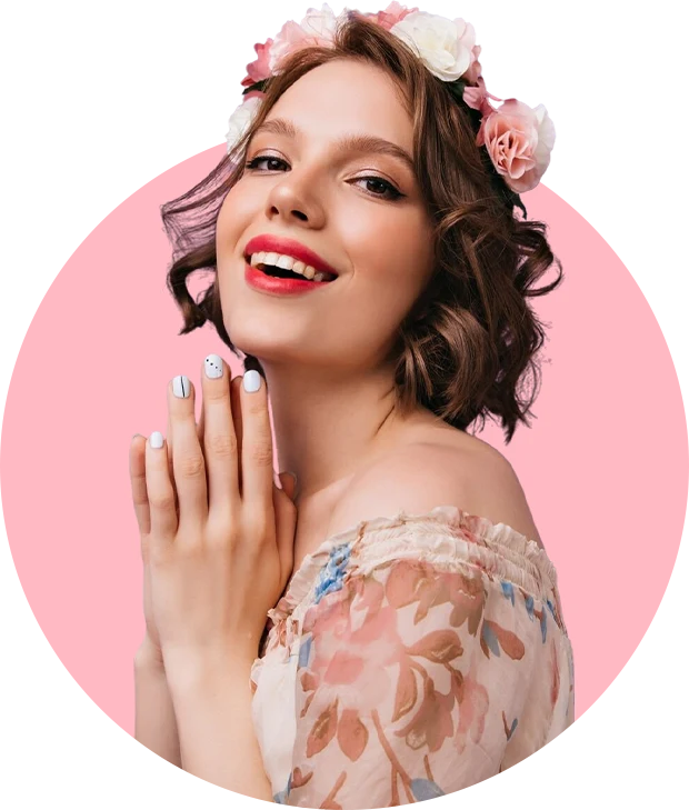 benefits pink woman bg